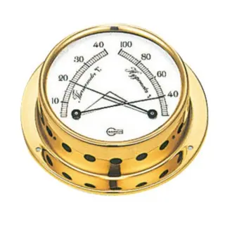 OSCULATI Hygrometer og termometer Forgylt - Ø 85mm