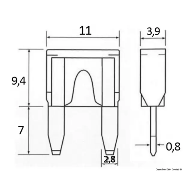 OSCULATI Bladsikring - Mini 15A - Blå 