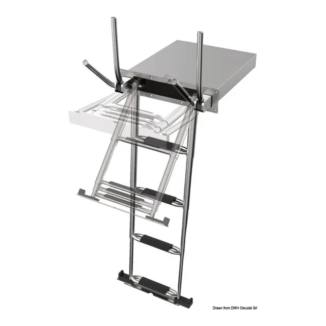 OSCULATI Easy Up syrefast teleskop stige Med håndtak og i kasse 