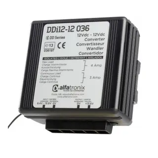 Alfatronix DDi24-12 m/galvanisk skille Spesialutgave med 12.0V (+/-5%) 3/6A