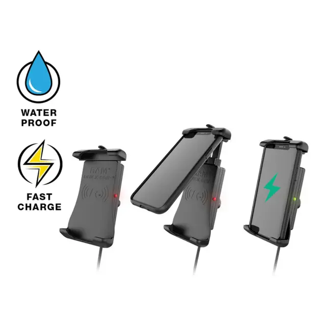 RAM MOUNTS Quick-Grip mobilholder Vanntett - 15w trådløs ladning - USB 