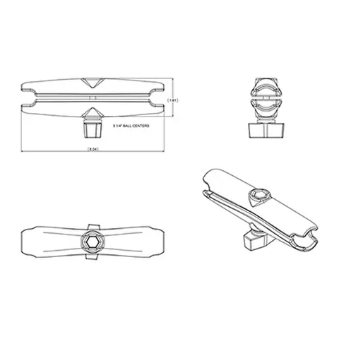 RAM Brakettdel: Arm lang - 152,4 mm B-Kule 