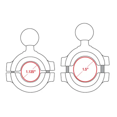 RAM Brakettdel: Base Rekke 29 - 38 mm B-Kule 
