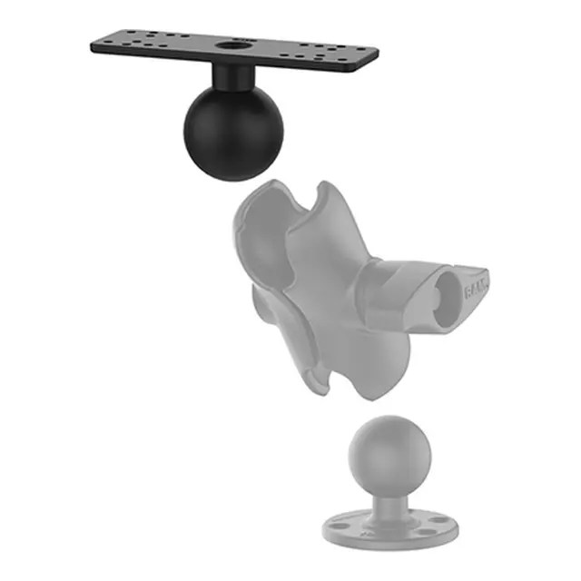 RAM Brakettdel for elektronikk - holder D kule - 16 x 6 cm - forborret hull 