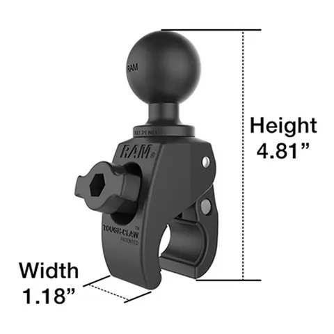 RAM Brakett: liten klype C-kule med klype spenn 15,9 - 38,1mm 