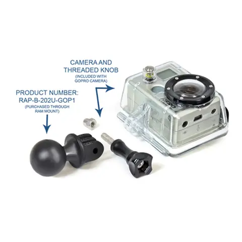 RAM Actioncamera universalfeste for B-sokkel (GoPro / Virb etc.) 