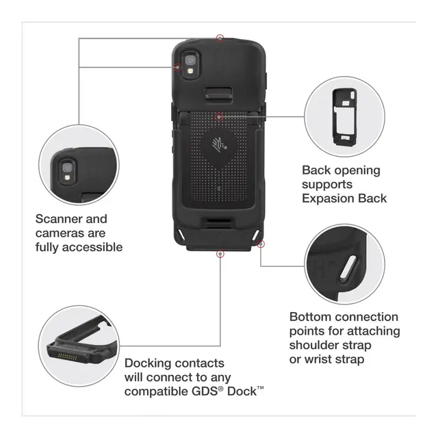 RAM MOUNTS GDS IntelliSkin - Sort for Zebra TC22 / TC27 Håndterminal 