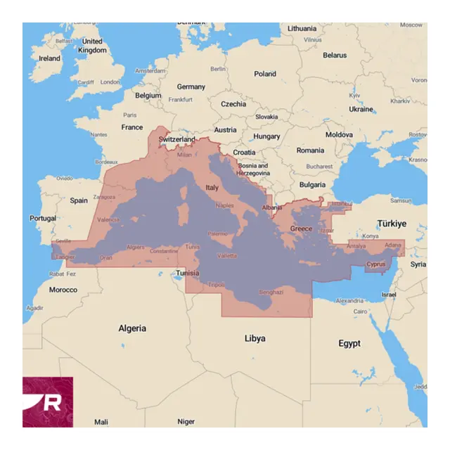 RAYMARINE LightHouse GEN2 Middelhavet Kart ferdig på brikke 
