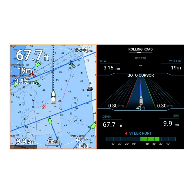 RAYMARINE Element 12S Kartplotter/Ekko 12" - CHIRP - WiFi - u/svinger - u/kart 