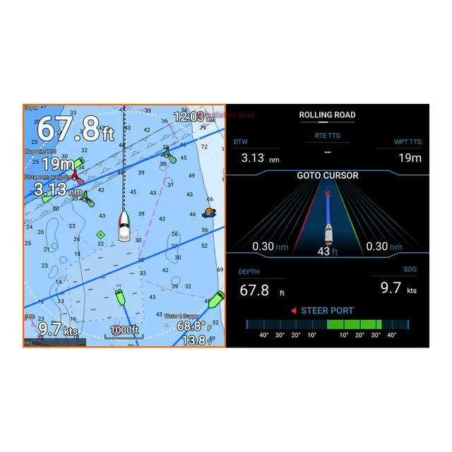 RAYMARINE Element 12S Kartplotter/Ekko 12" - CHIRP - WiFi - u/svinger - u/kart 