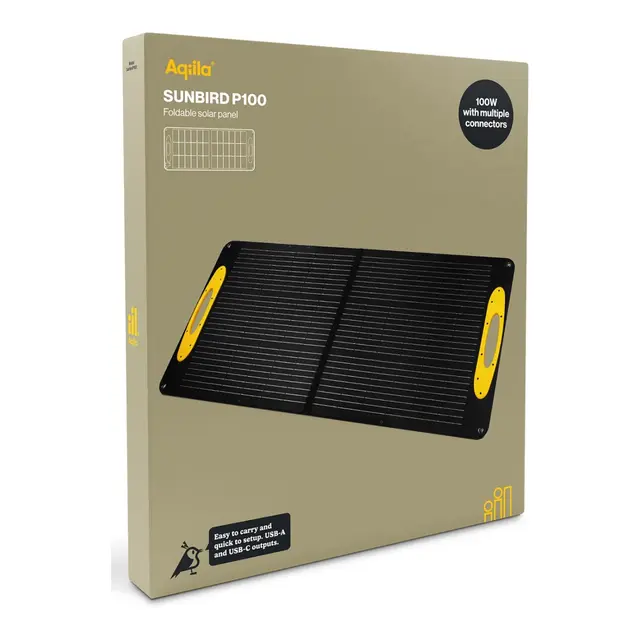AQIILA Sunbird solcellepanel P100 Sammenleggbart solcellepanel - 100W 