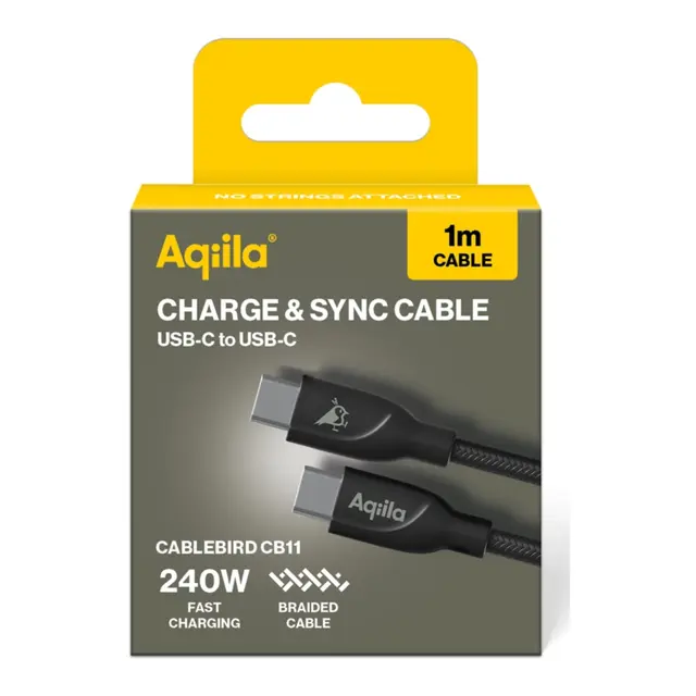 AQIILA Flettet usb-c/usb-c 2.0 1m - 240w Hurtig ladekabel 