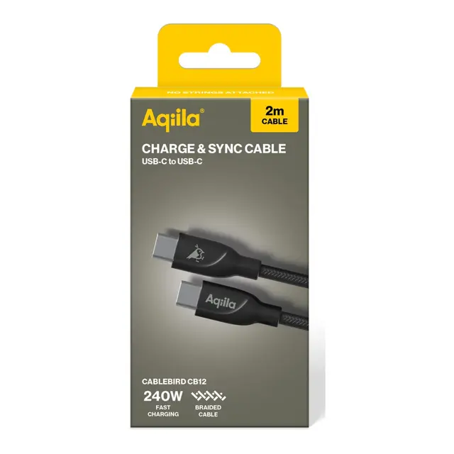 AQIILA Flettet usb-c/usb-c 2.0 2m - 240w Hurtig kabel 