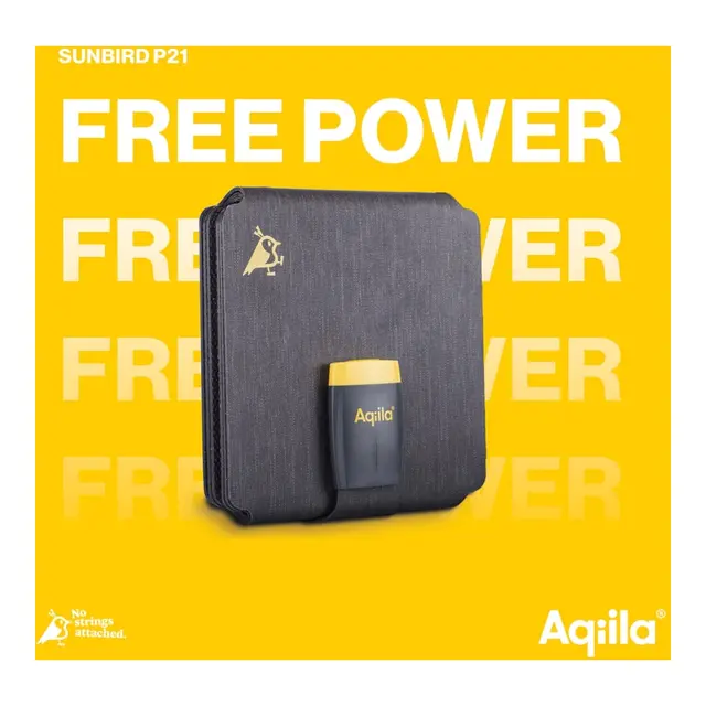 AQIILA Sunbird solcellepanel P21 Kompakt solcellepanel - 21W -USB C 