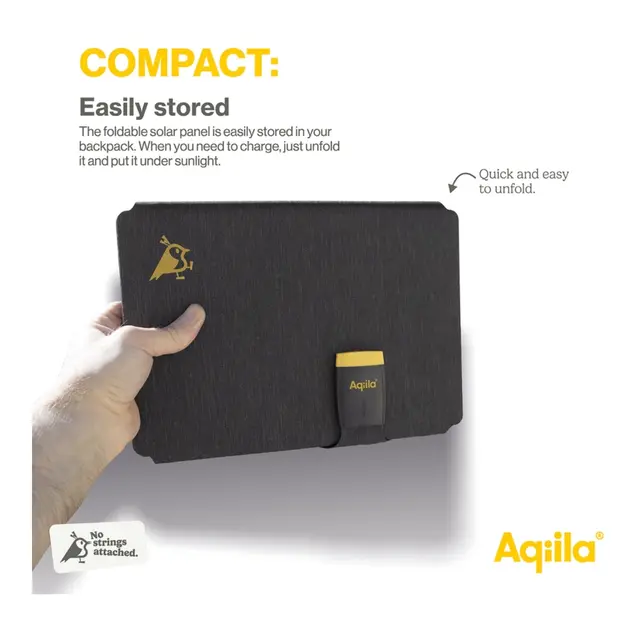 AQIILA Sunbird solcellepanel P56 Kompakt solcellepanel - 56W -USB C 