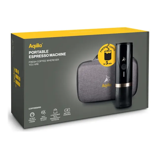 AQIILA Coffeebird - Ekspressomaskin Kaspel kaffemaskin - Oppladbar - USB C 