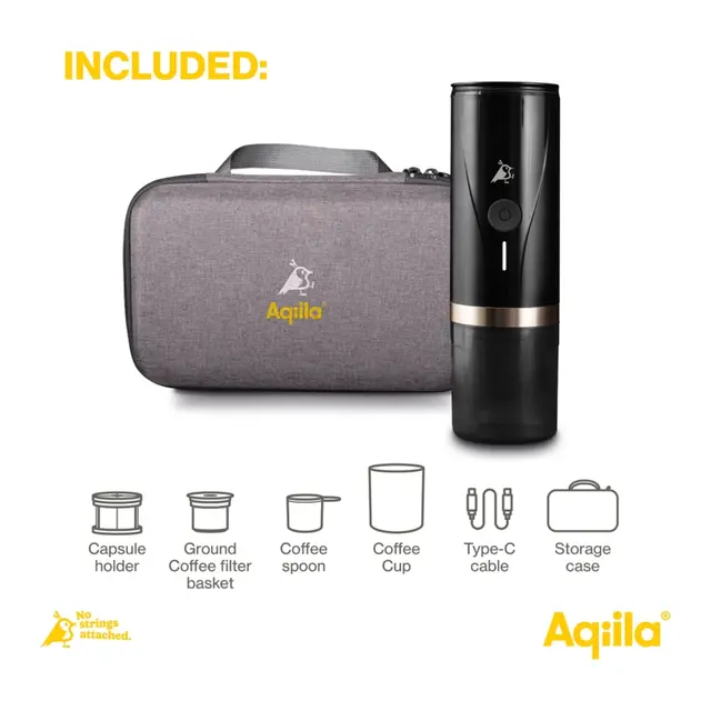 AQIILA Coffeebird - Ekspressomaskin Kaspel kaffemaskin - Oppladbar - USB C 