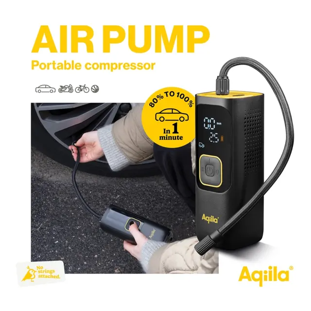 AQIILA Airbird C7 luftkompressor Oppladbar luftkompressor og powerbank 