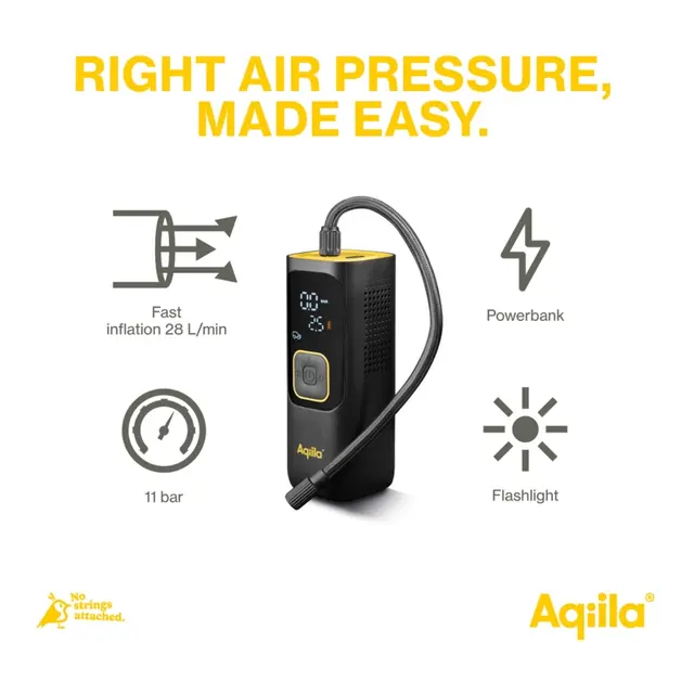 AQIILA Airbird C7 luftkompressor Oppladbar luftkompressor og powerbank 