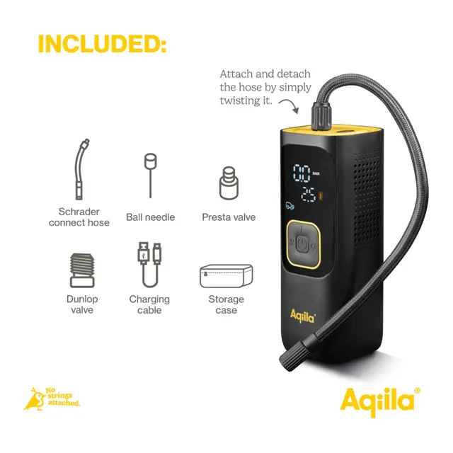 AQIILA Airbird C7 luftkompressor Oppladbar luftkompressor og powerbank 