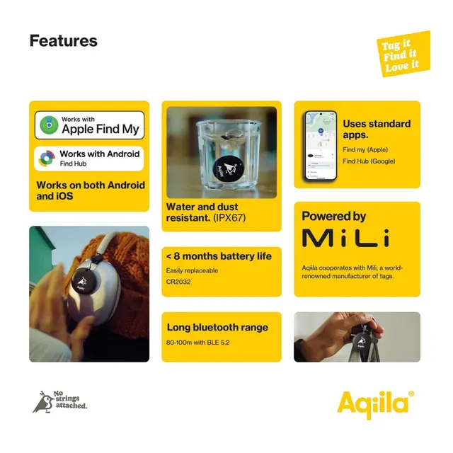 AQIILA Tagbird 4-pack Sporingsbrikke GPS sporingsenhet 