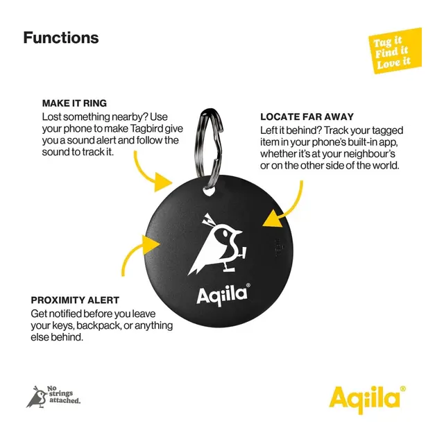 AQIILA Tagbird Sporingsbrikke Med monteringsbrikke - GPS sporingsenhet 