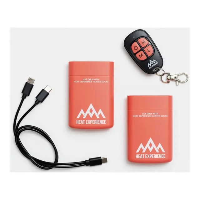HeatX Heated Everyday Socks V2 43-45 - Krem- batteri og fjernkontroll 