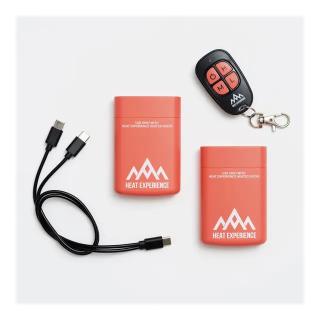 HeatX Heated Everyday Socks V2 43-45 - Grå - batteri og fjernkontroll 