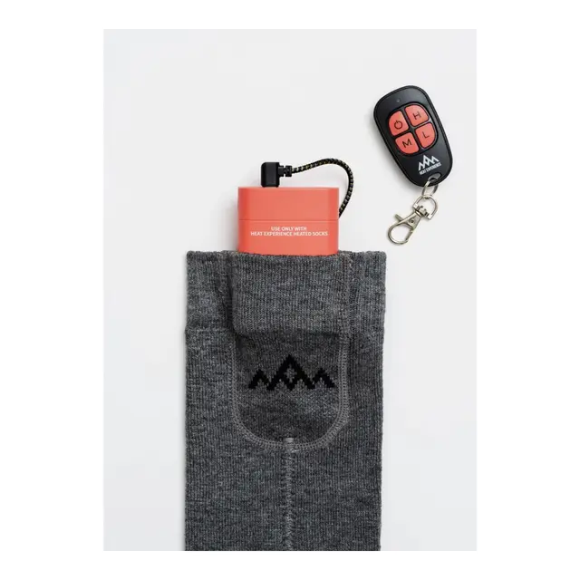 HeatX Heated Everyday Socks V2 40-42 - Grå - batteri og fjernkontroll 