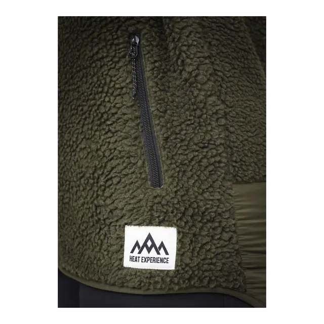 HeatX Heated Pile Fleece Unisex M Olive Green - Varme jakke - Batteri 