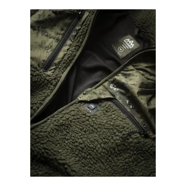 HeatX Heated Pile Fleece Unisex M Olive Green - Varme jakke - Batteri 