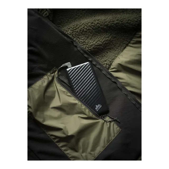 HeatX Heated Pile Fleece Unisex M Olive Green - Varme jakke - Batteri 