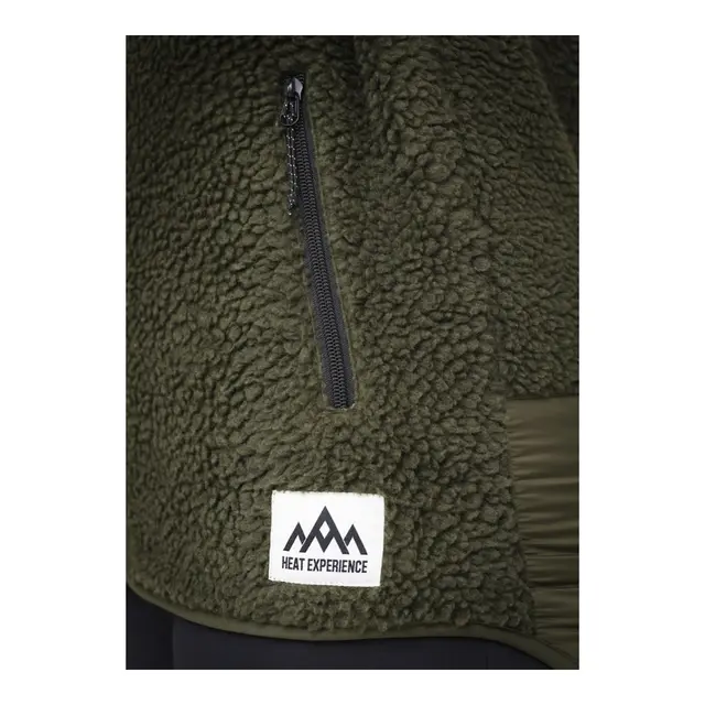 HeatX Heated Pile Fleece Unisex XL Olive Green - Varme jakke - Batteri 