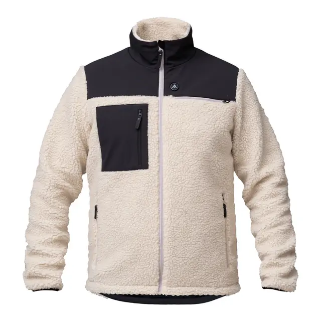HEATX Hybrid Pile/Fleece Jakke M Sand/Sort - Batteri styrt varmejakke 