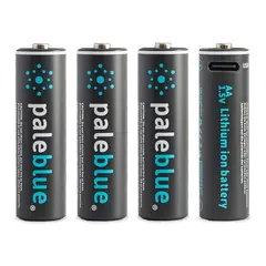 Pale Blue Li-Ion Oppladbare AA Batteri 4-pack AA - 4x1 lades med USB-C