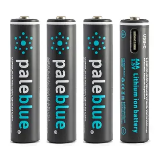 Pale Blue Li-Ion Oppladbare AAA Batteri 4-pack AAA - 4x1 lades med USB-C