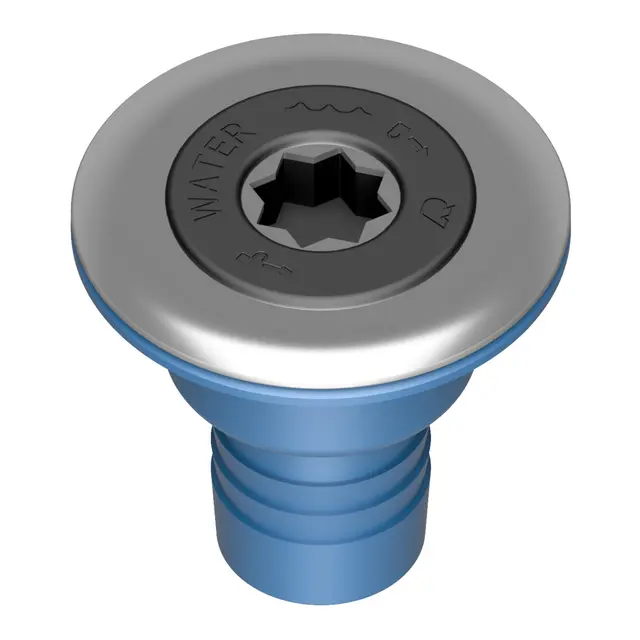 RUTGERSON Dekksforskruvning for vann m/tanklokk, 38mm, gjenget 