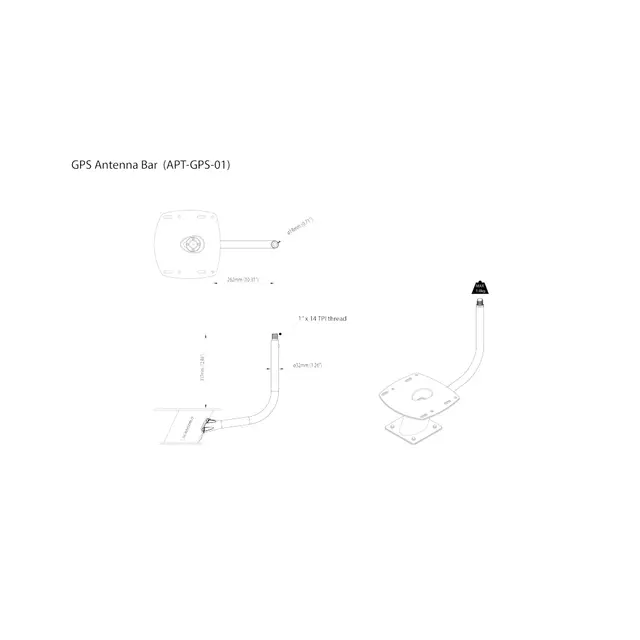SCANSTRUT APT-GPS-01 Antennefeste Hvit - 1" for Power Tower APT modeller 