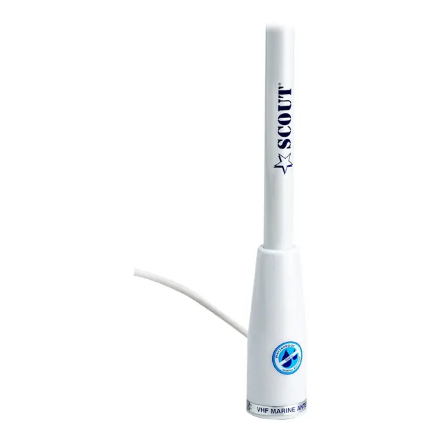 SCOUT VHF antenne motorbåt 1,5 m Type KS-22 - inkl. 5m RG-58 kabel 