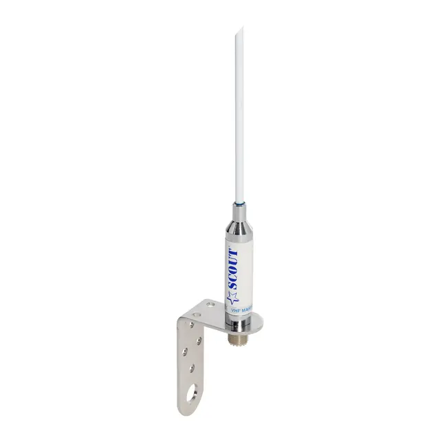 SCOUT KM-3F VHF Fiberglass antenne 0,9m Sett m/ 20m kabel og feste for seilbåt 
