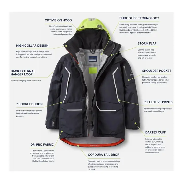 HENRI LLOYD Elite Seiljakke Dame Power Orange, Str M 