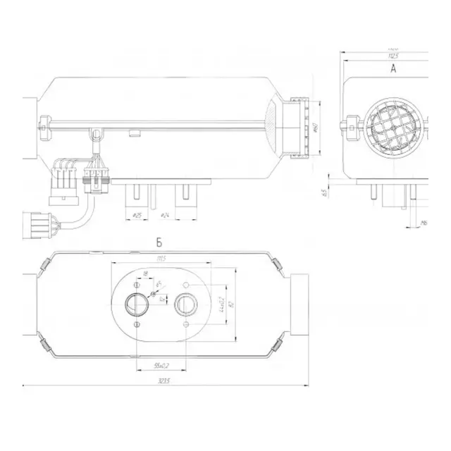 AUTOTERM 2 KW Air 12V Båtpakke Børsteløse viftemotor for lang levetid 