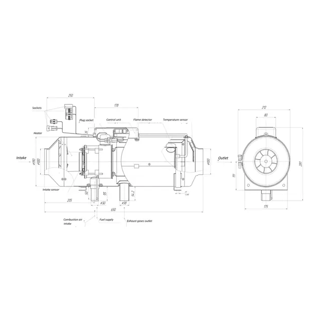 AUTOTERM Air 8 KW 24 Volt Grunn pakke 