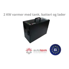 AUTOTERM Bærbar 2 KW varmer 2D m/batteri, lader og tank