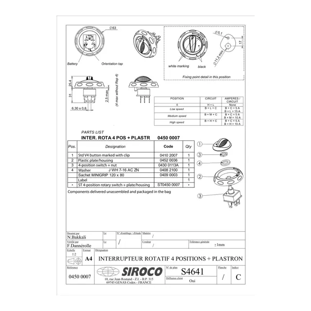 AUTOTERM Bryter 4 posisjoner 