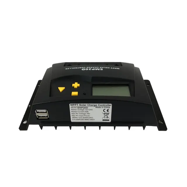 SKANBATT  MPPT Solcelleregulator 20A SMP20D - 12/24V m/ display 