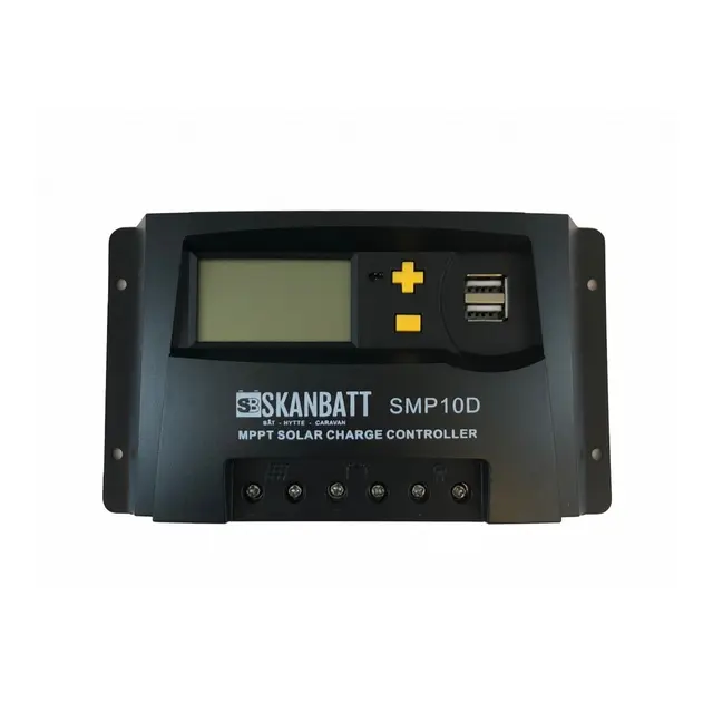 SKANBATT  MPPT Solcelleregulator 10A SMP10D - 12/24V m/ display 