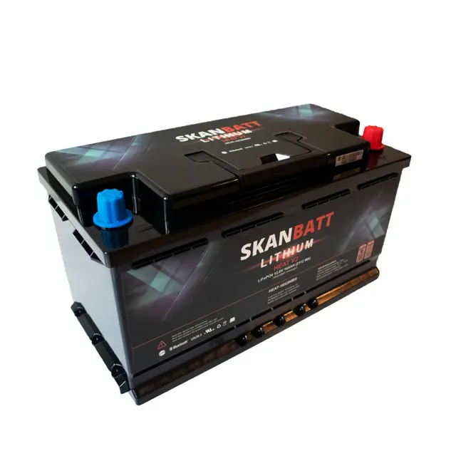 SKANBATT V2 Lithium Heat Batteri 165ah 12V med 200a BMS - Bobil - Bluetooth 