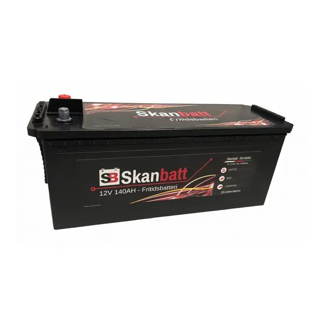 SKANBATT Fritidsbatteri 12V 140ah 800cca (513x189x203/223mm) +venstre 