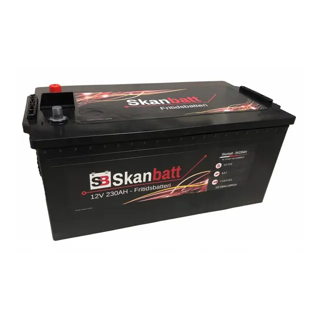 SKANBATT Fritidsbatteri 12V 230ah 1150cca (513x276x210/242mm) +venstre 